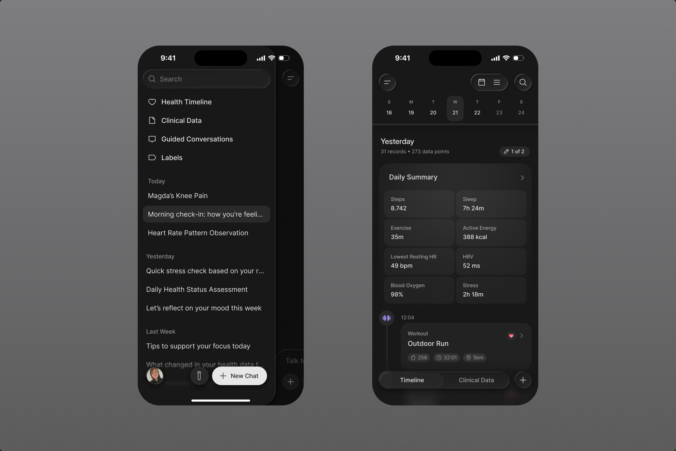 Phi Health AI mobile screen
